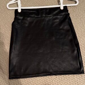 SHEIN Sleek Vegan Leather A-Line Skirt